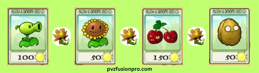 Basic plants in Plants vs Zombies fusion mod