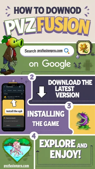 Infographic on How to Download and Install PVZ Fusion Mod