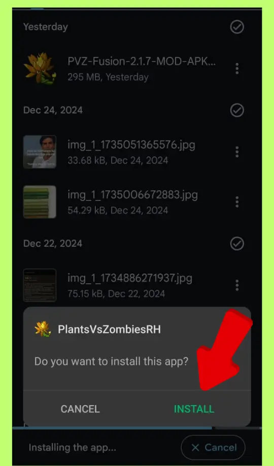 Installing PVZ Fusion Edition Game