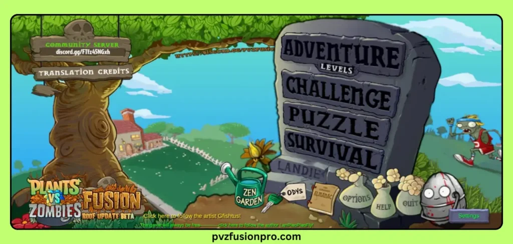 Screenshot of the Plants vs Zombies Fusion Edition